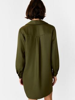 Whistles Collared Button Mini Dress - view 2, Khaki