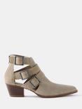 Mint Velvet Suede Cut Out Ankle Boots, Natural