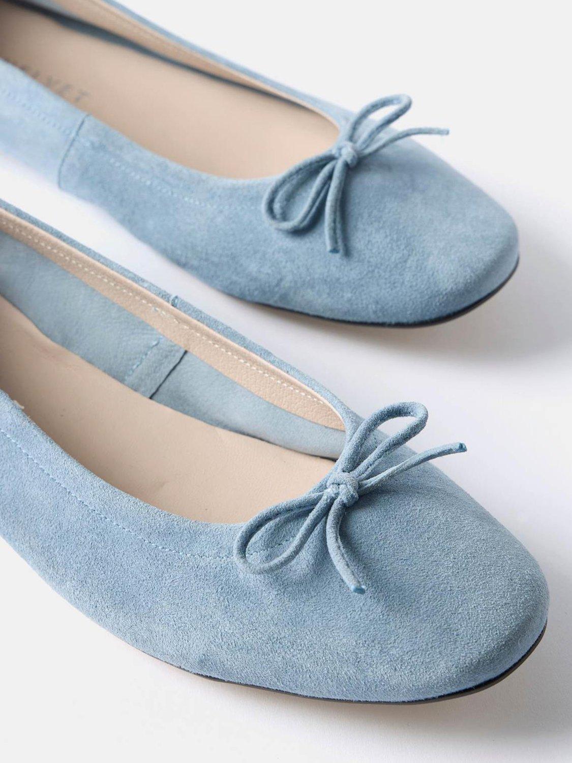 Product image 3 of 5, which shows Mint Velvet Carla Suede Ballerina Pumps, Blue, 4