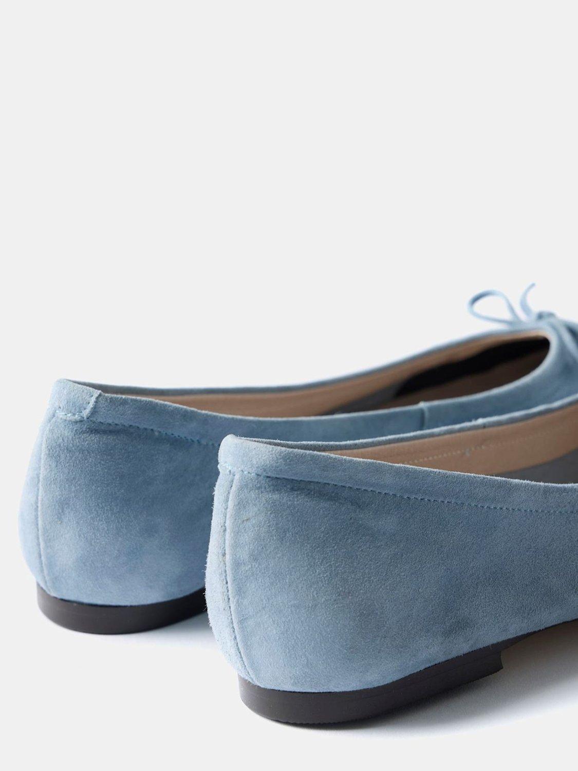 Product image 4 of 5, which shows Mint Velvet Carla Suede Ballerina Pumps, Blue, 4