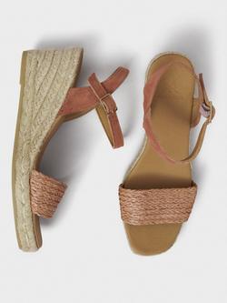 Crew Clothing Espadrille Woven Jute Midsole Wedges - view 2, Mid Pink