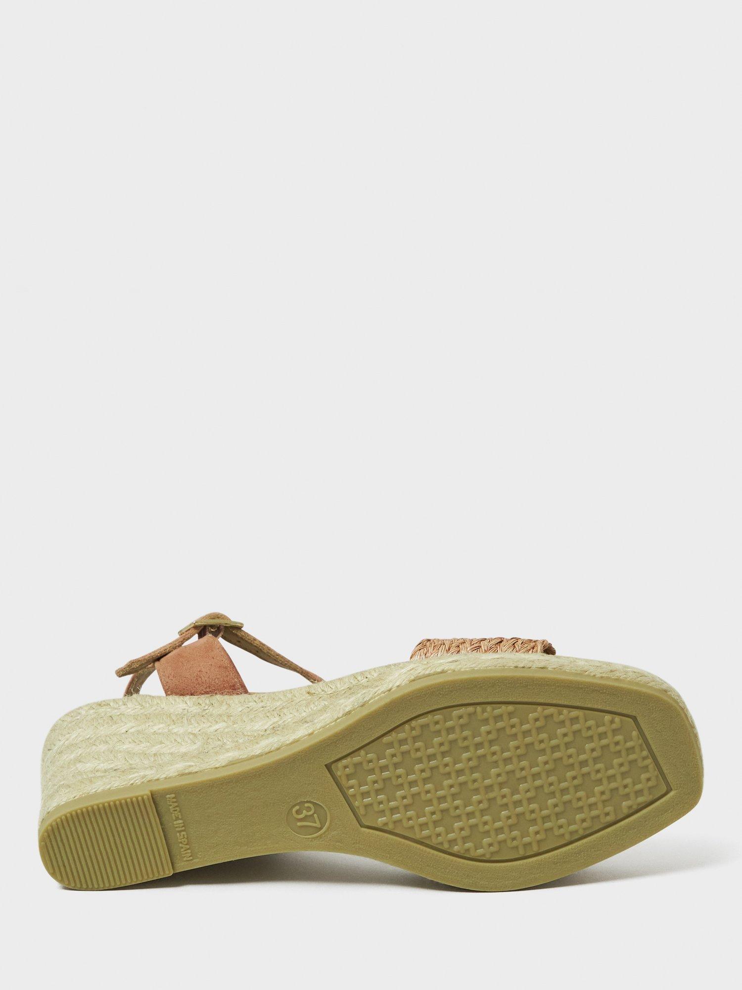 Product image 3 of 3, which shows Crew Clothing Espadrille Woven Jute Midsole Wedges, Pink, 8