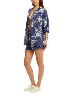 Sea Level Aloha Shirt 1 - view 2, French Navy/White