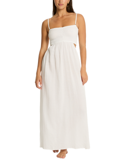Sea Level Bandeau Dress 2, White, White