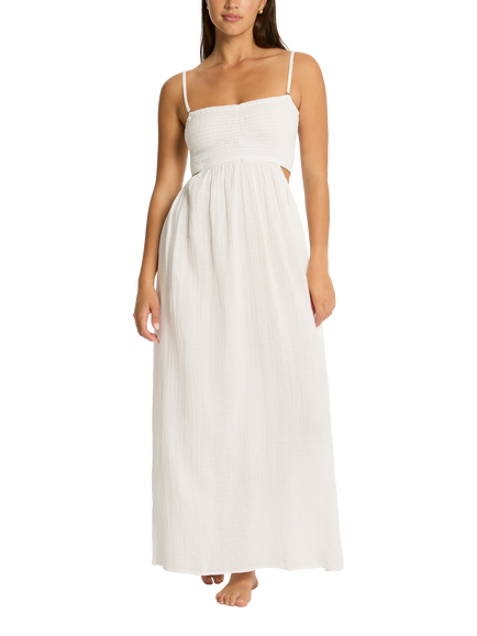 Sea Level Bandeau Dress 2, White, White