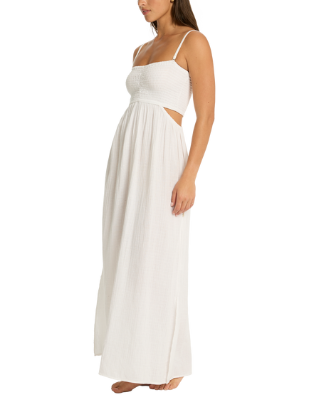 Sea Level Bandeau Dress 2, White - view 2, White