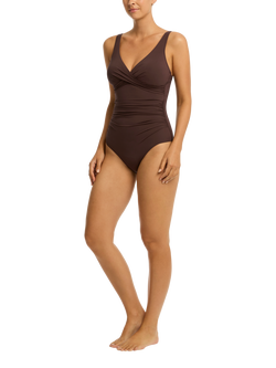Sea Level X Front Swimsuit, Cocoa - view 2, Cocoa