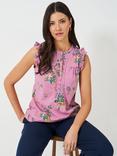 Crew Clothing Lydia Folk Floral Top, Purple