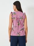 Crew Clothing Lydia Folk Floral Top, Purple