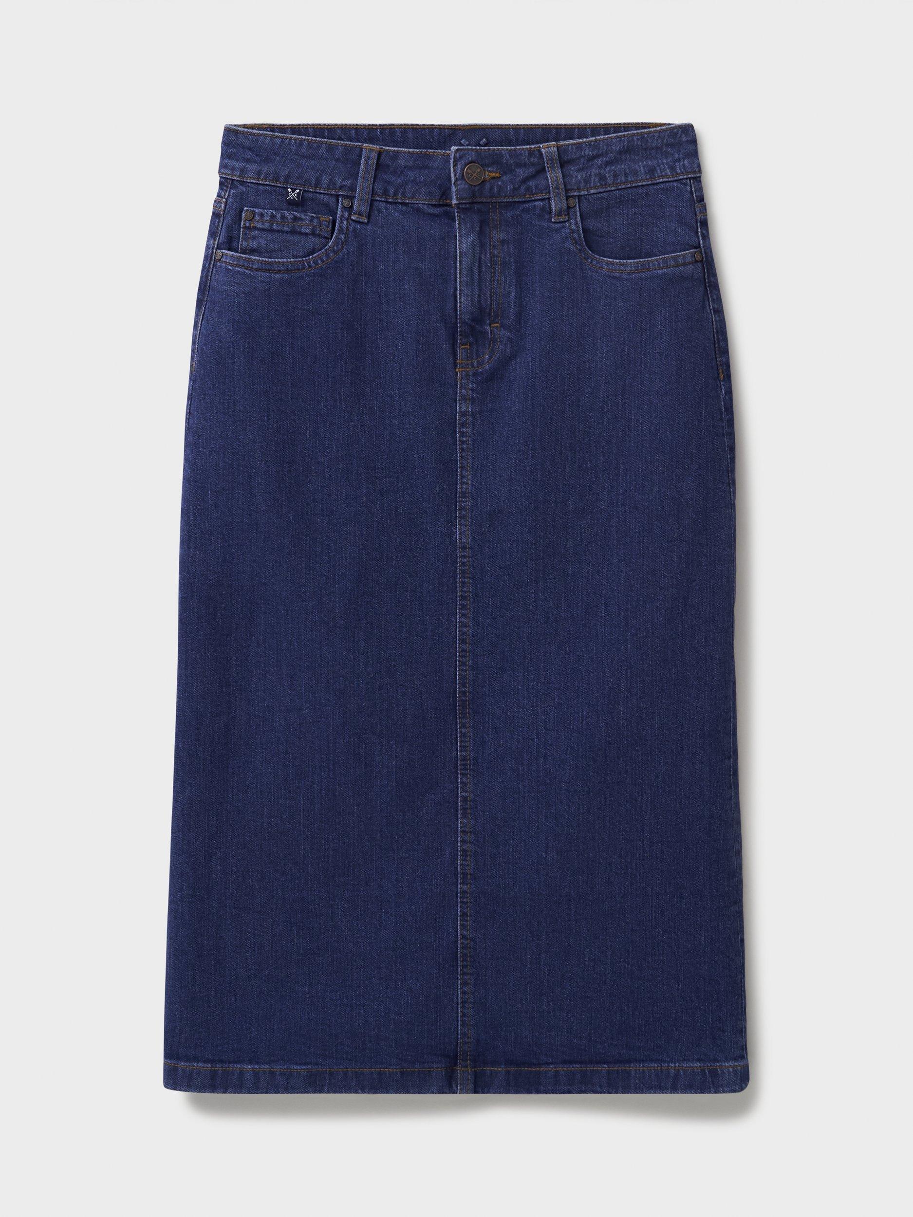 Product image 5 of 5, which shows Crew Clothing Mia Denim Midi Skirt, Denim, 6