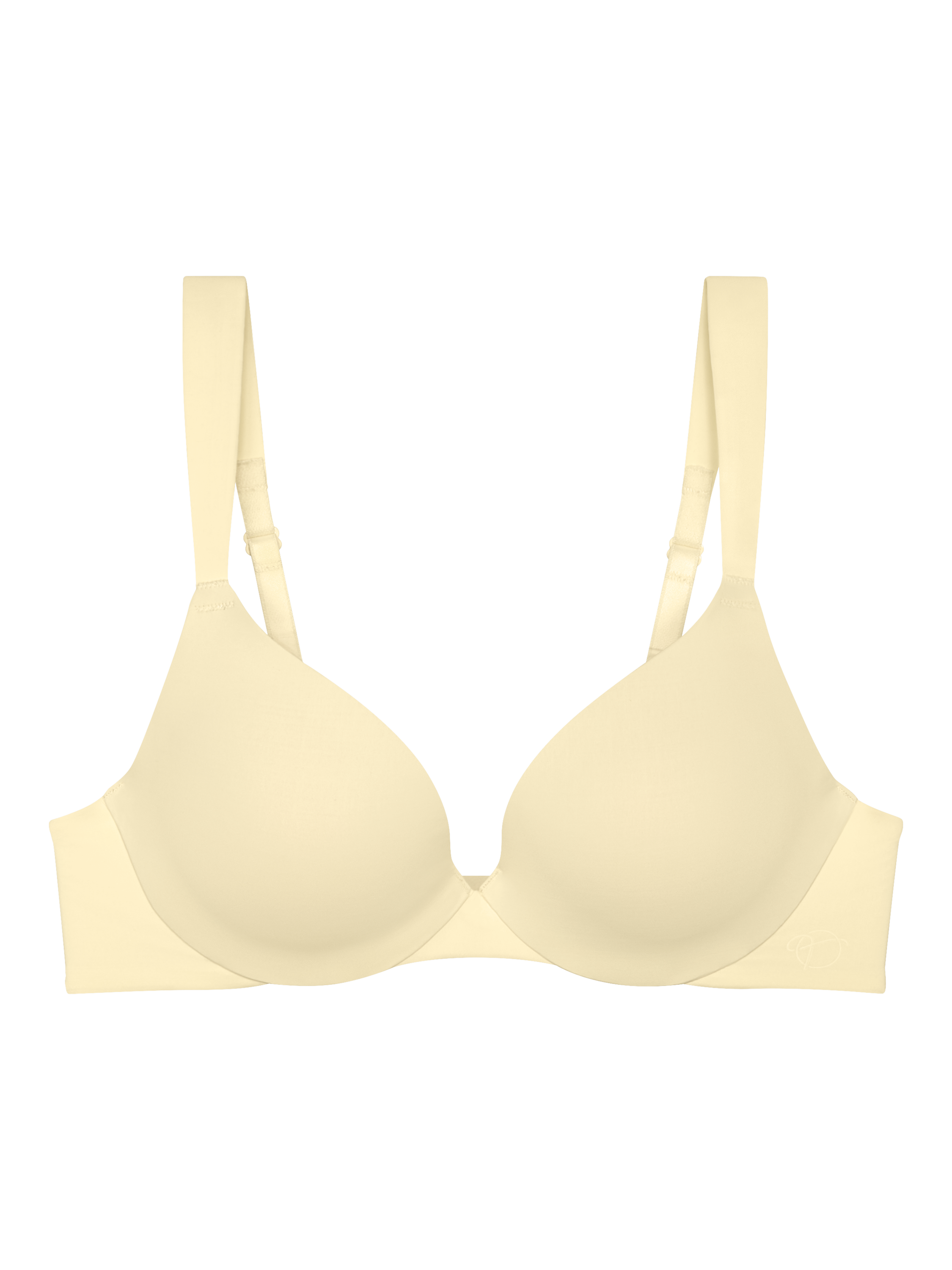 Product image 1 of 5, which shows Triumph Body Make-Up Illusion Plunge Bra, Honey Yellow, 32B