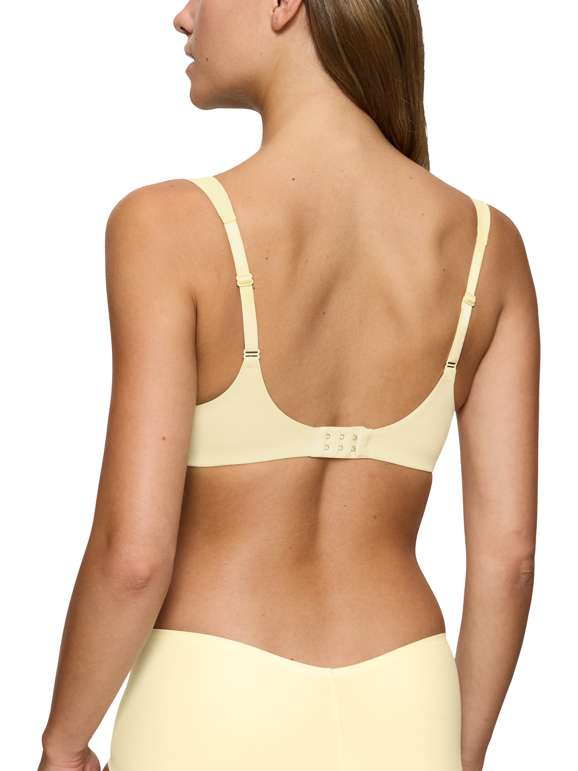 Product image 3 of 5, which shows Triumph Body Make-Up Illusion Plunge Bra, Honey Yellow, 32B