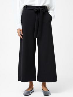 French Connection Whisper Belted Cropped Trousers, Black