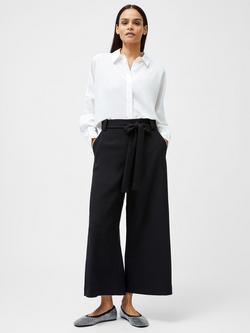 French Connection Whisper Belted Cropped Trousers - view 2, Black