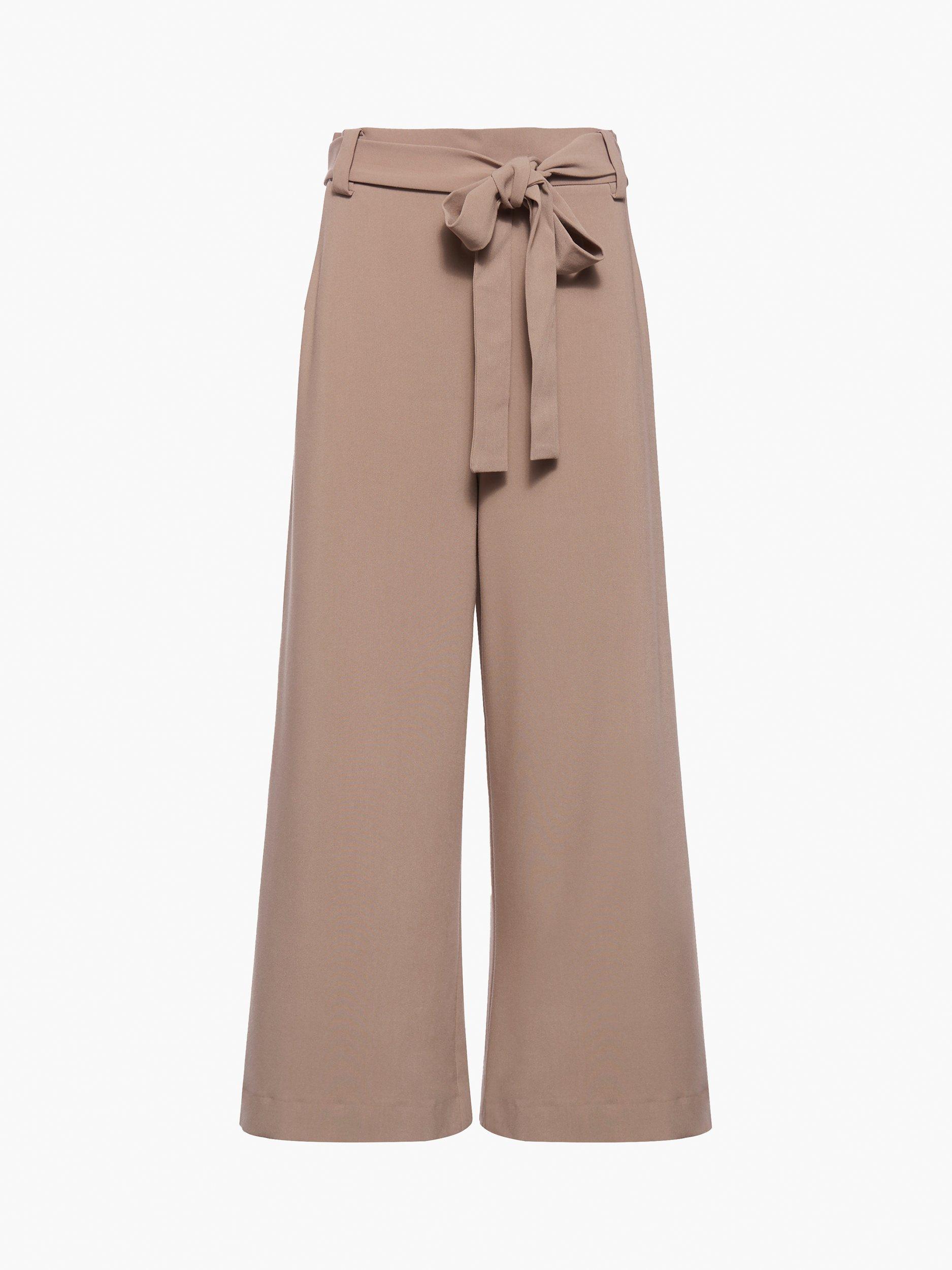 Product image 2 of 2, which shows French Connection Whisper Wide Leg Culottes, Mocha Mousse, 6