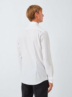 John Lewis Slim Fit Pleat Bib Front Cotton Shirt, White - view 2, White