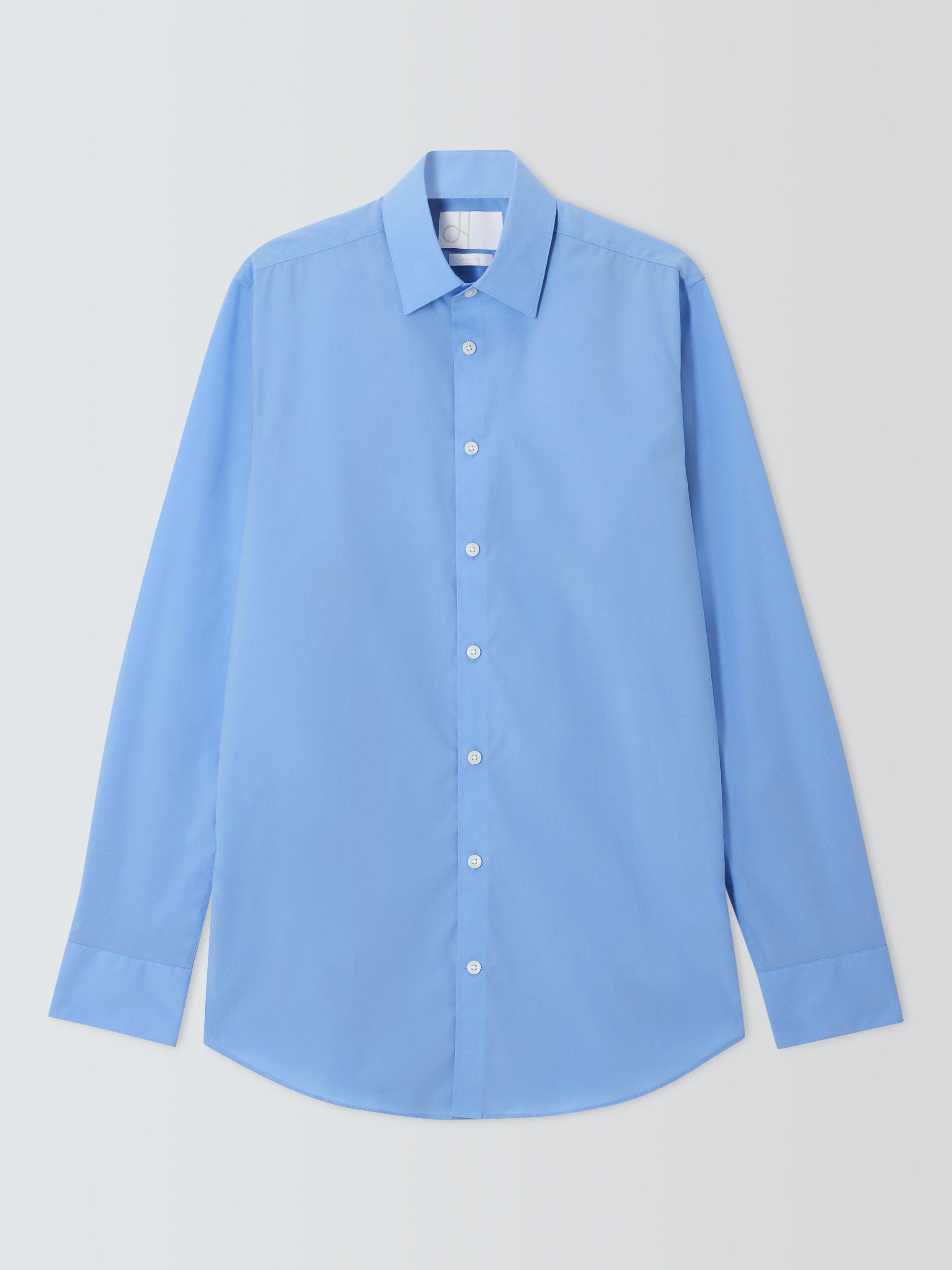 Product image 1 of 3, which shows John Lewis Slim Fit Poplin Cotton Shirt, Blue, 15/R