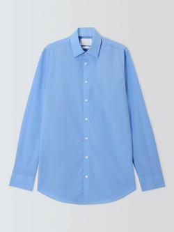 John Lewis Slim Fit Poplin Cotton Shirt, Blue