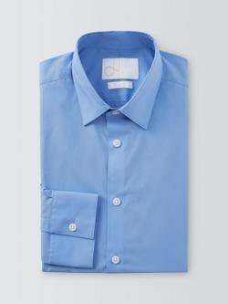 John Lewis Slim Fit Poplin Cotton Shirt - view 2, Blue