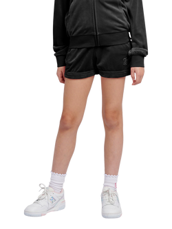 Juicy Couture Kids' Velour Fold Up Shorts, Jet Black