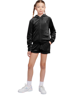 Juicy Couture Kids' Velour Fold Up Shorts - view 2, Jet Black