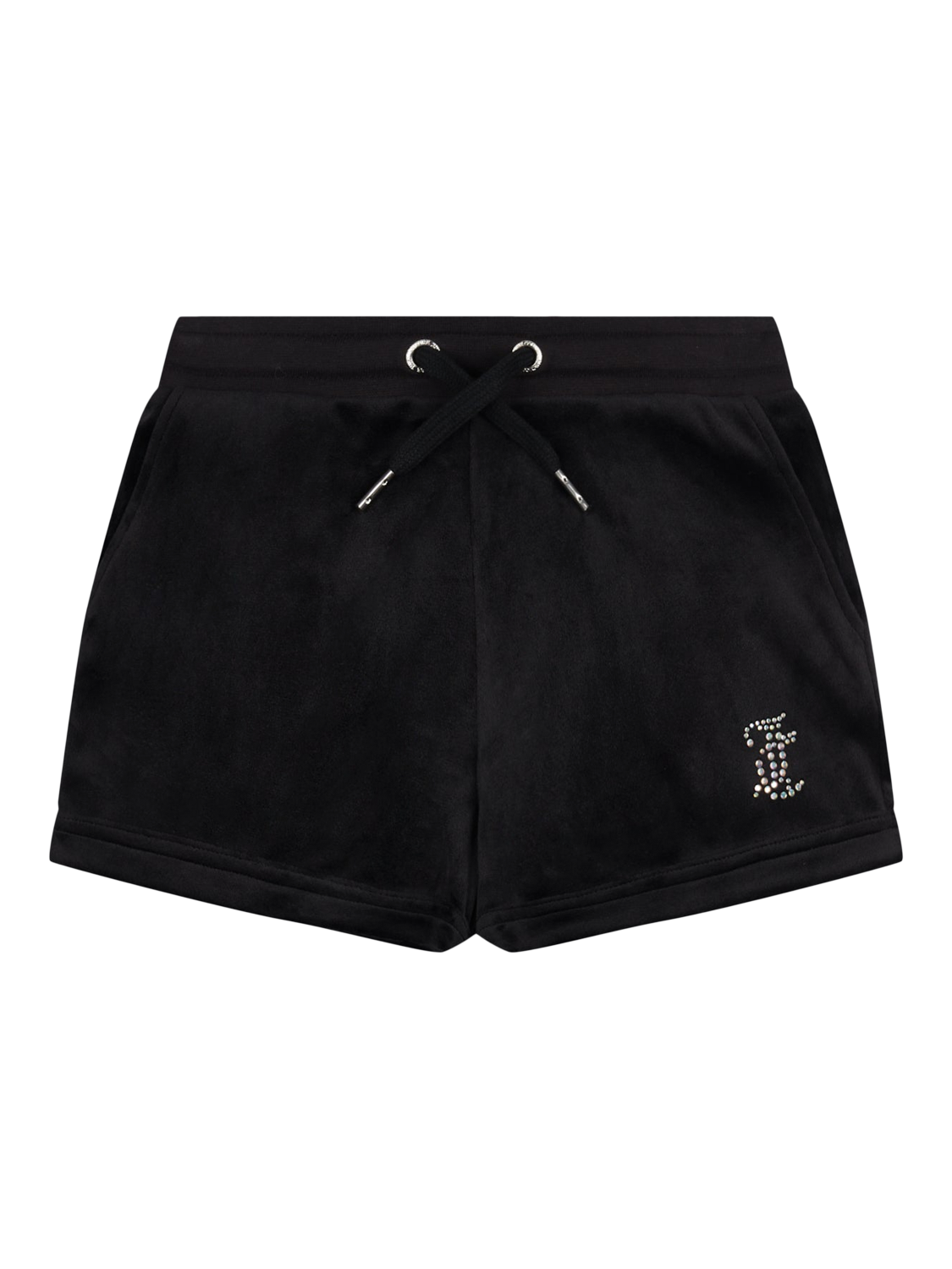 Product image 5 of 7, which shows Juicy Couture Kids' Velour Fold Up Shorts, Jet Black, 7-8 years