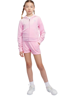 Juicy Couture Kids' Velour Fold Up Shorts, Pinky Lilac Chiffon - view 2, Pinky Lilac Chiffon