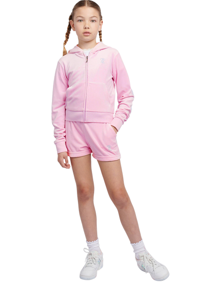 Juicy Couture Kids' Velour Fold Up Shorts, Pinky Lilac Chiffon - view 2, Pinky Lilac Chiffon