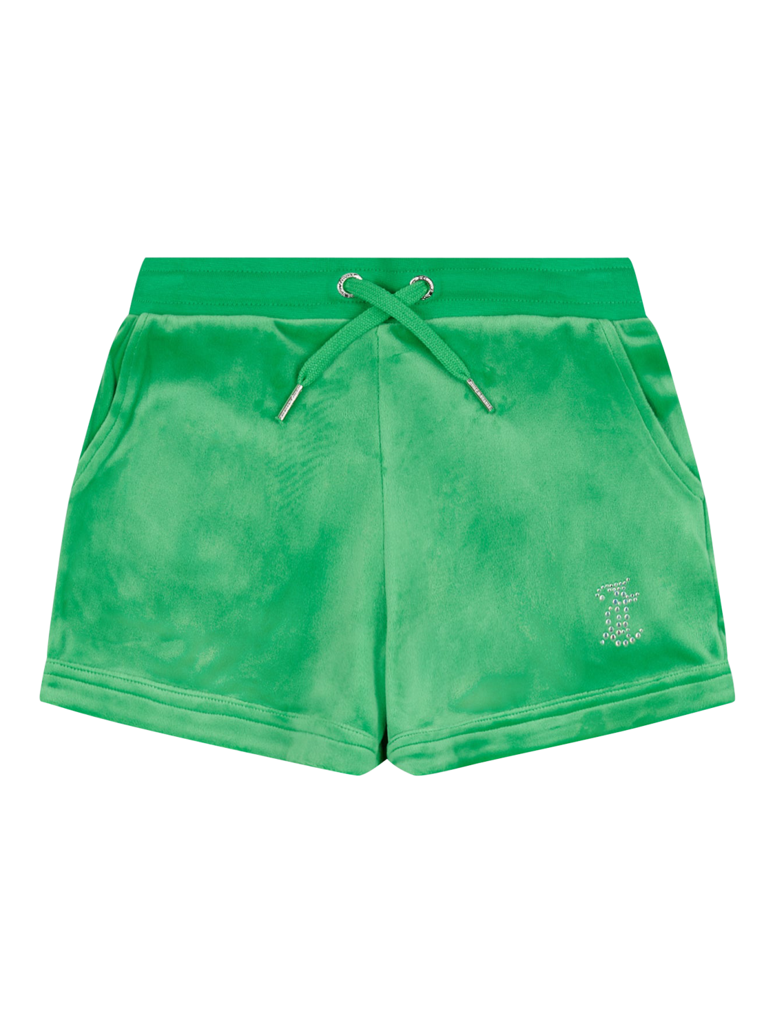 Product image 5 of 7, which shows Juicy Couture Kids' Velour Fold Up Shorts, Green Bee, 7-8 years