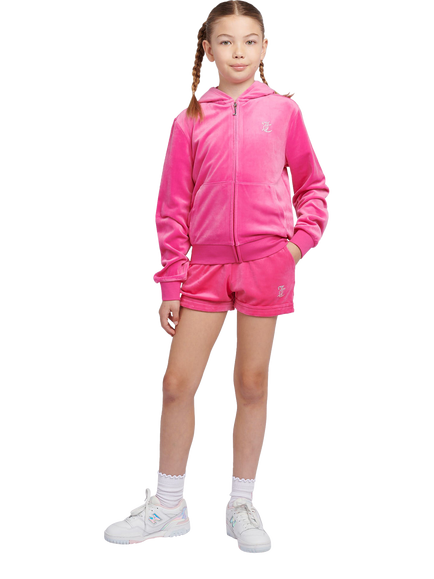Juicy Couture Kids' Velour Fold Up Shorts - view 2, Fuchsia