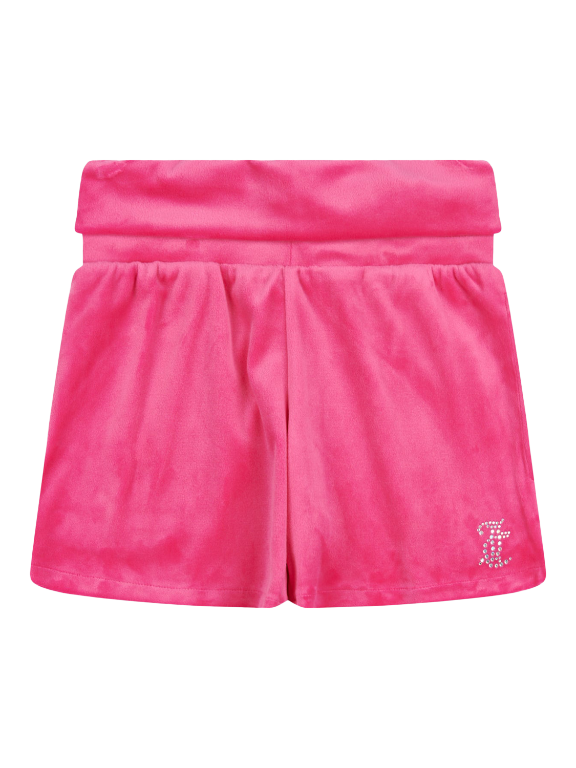 Product image 5 of 7, which shows Juicy Couture Kids' Velour Fold Over Waist Shorts, Fuchsia Purple, 7-8 years