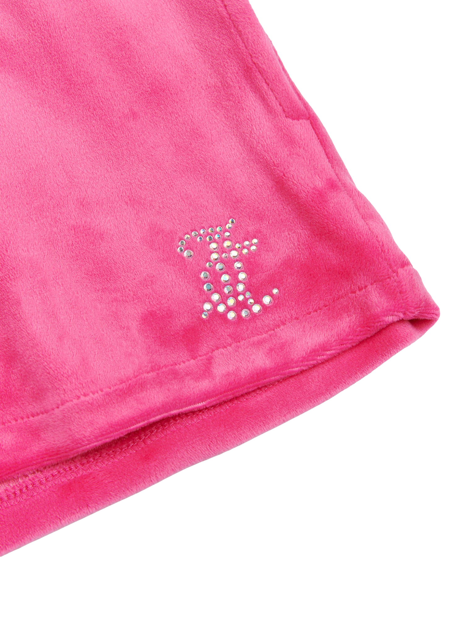 Product image 7 of 7, which shows Juicy Couture Kids' Velour Fold Over Waist Shorts, Fuchsia Purple, 7-8 years