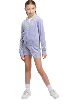 Juicy Couture Kids' Tonal Embroidered Velour Shorts - view 2, Jacaranda