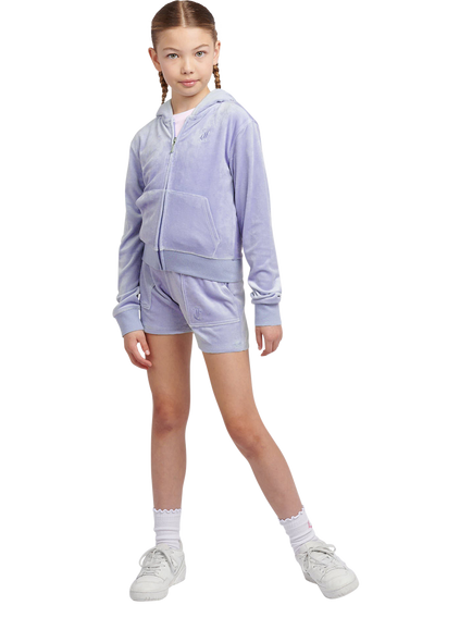 Juicy Couture Kids' Tonal Embroidered Velour Shorts - view 2, Jacaranda