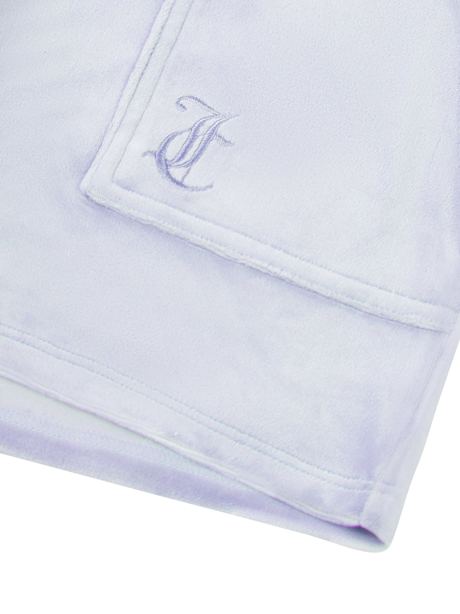 Product image 6 of 6, which shows Juicy Couture Kids' Tonal Embroidered Velour Shorts, Jacaranda, 7-8 years