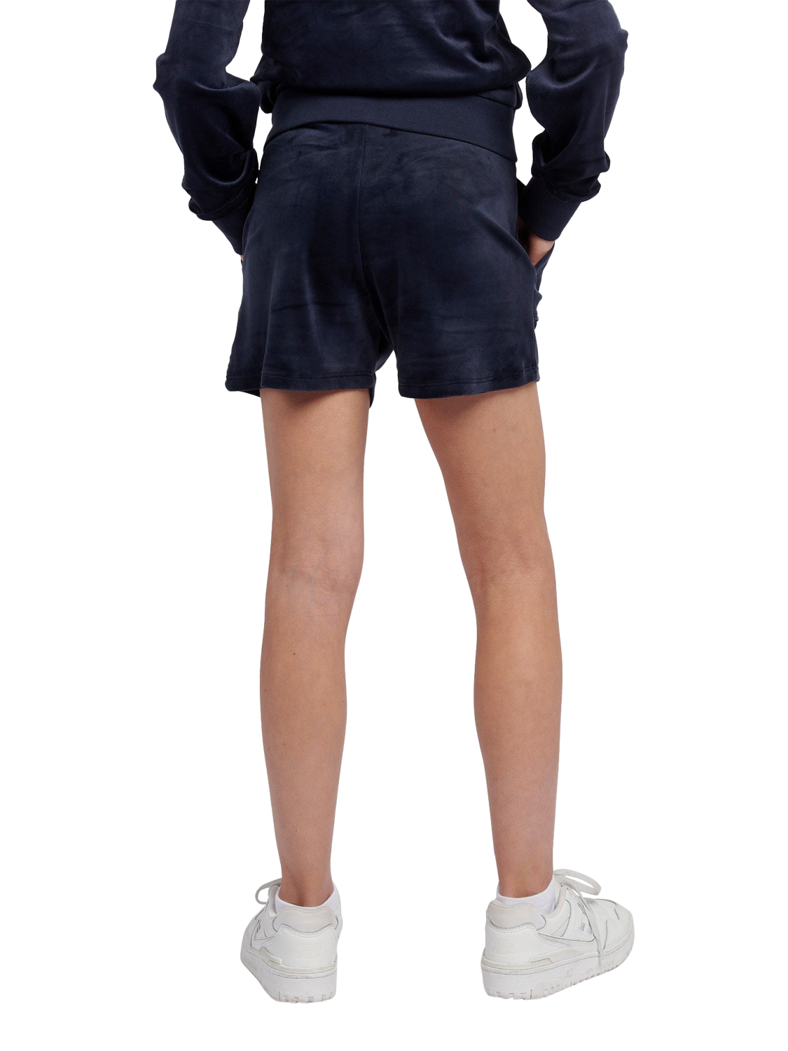 Product image 3 of 7, which shows Juicy Couture Kids' Tonal Velour Shorts, Night Sky, 7-8 years