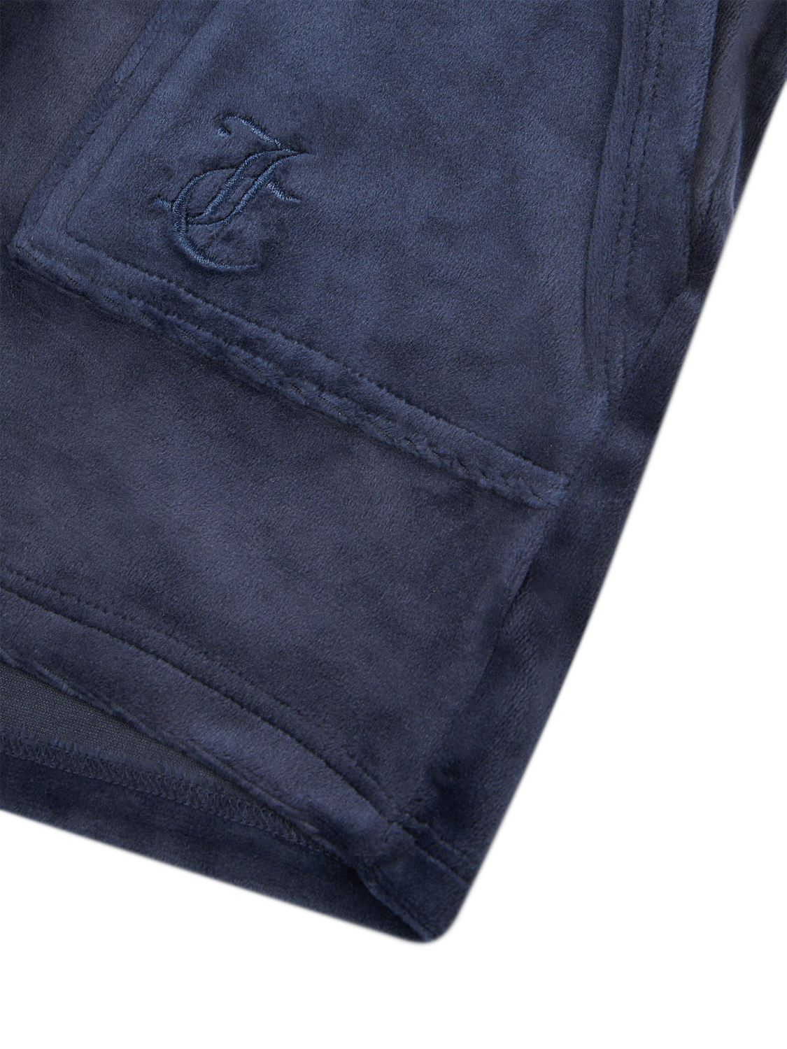 Product image 7 of 7, which shows Juicy Couture Kids' Tonal Velour Shorts, Night Sky, 7-8 years