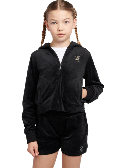 Juicy Couture Kids' Arch Zip Hoodie, Jet Black