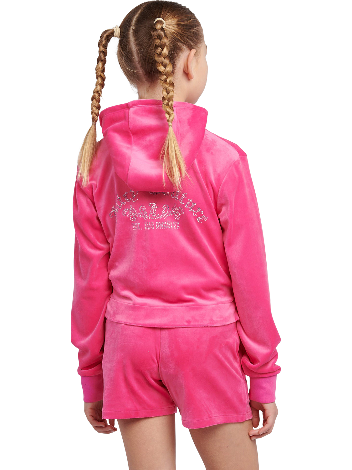 Product image 3 of 7, which shows Juicy Couture Kids' Arch Zip Hoodie, Fuchsia Purple, 7-8 years