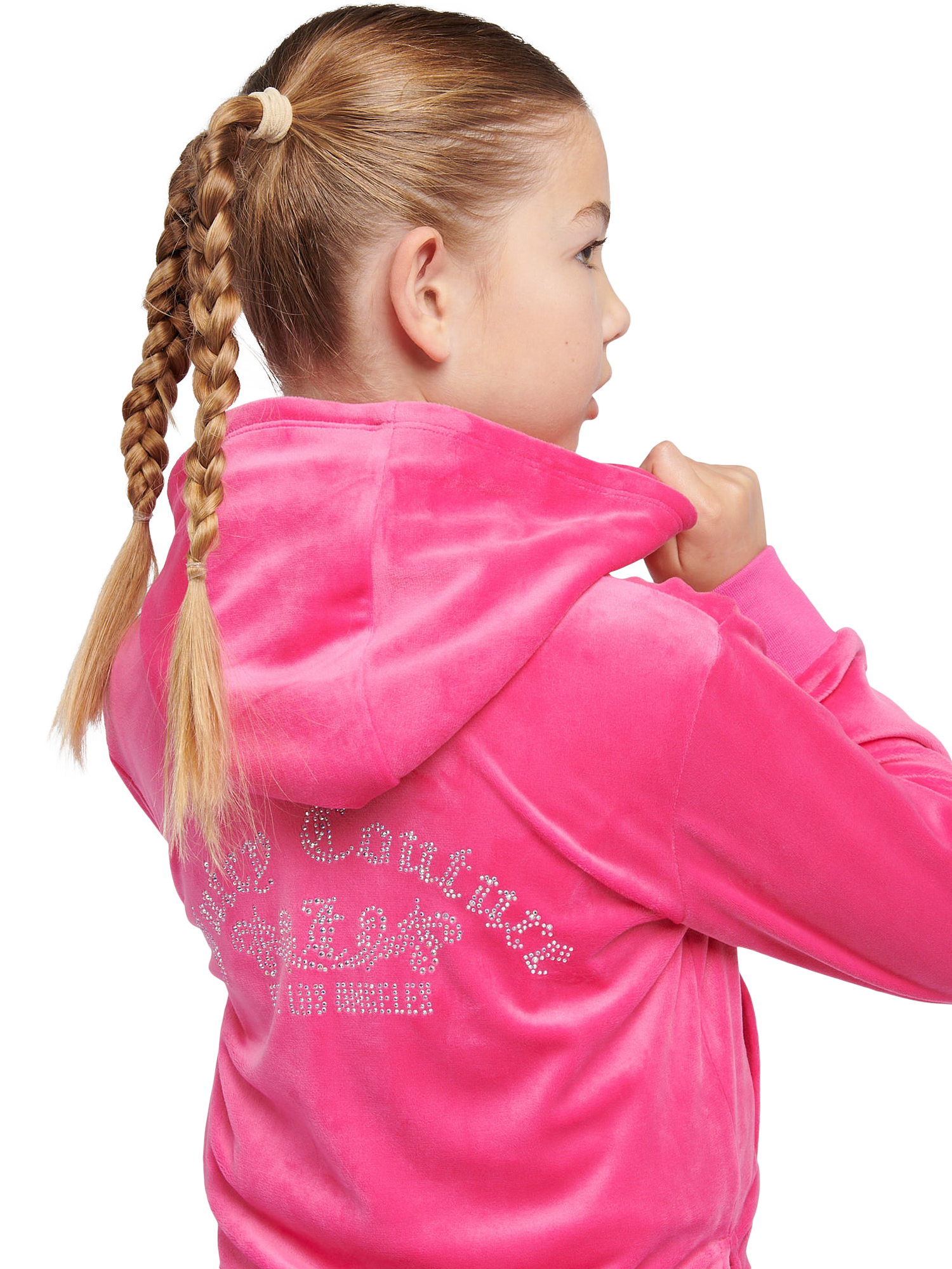 Product image 4 of 7, which shows Juicy Couture Kids' Arch Zip Hoodie, Fuchsia Purple, 7-8 years