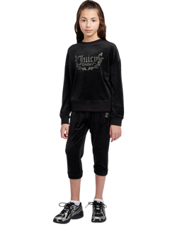 Juicy Couture Kids' Logo Crew Neck Sweatshirt - view 2, Jet Black
