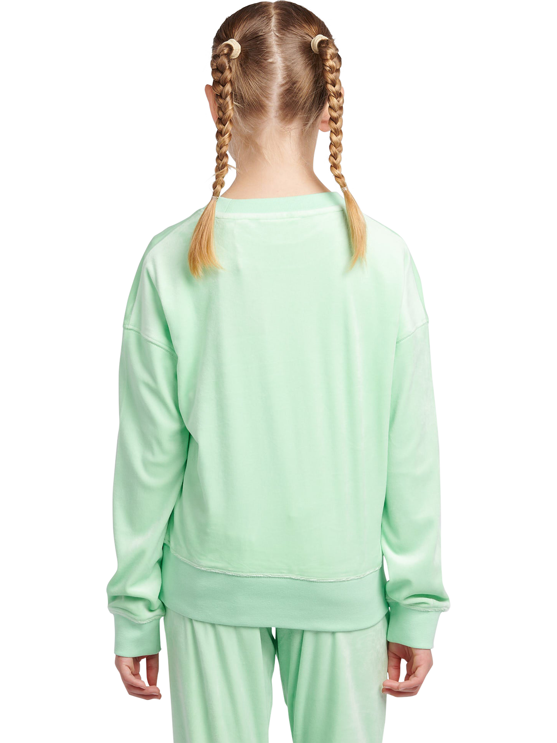 Product image 3 of 7, which shows Juicy Couture Kids' Logo Crew Neck Sweatshirt, Green Ash, 7-8 years