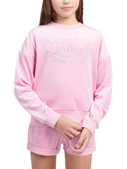 Juicy Couture Kids' Logo Crew Neck Sweatshirt, Pinky Lilac Chiffon