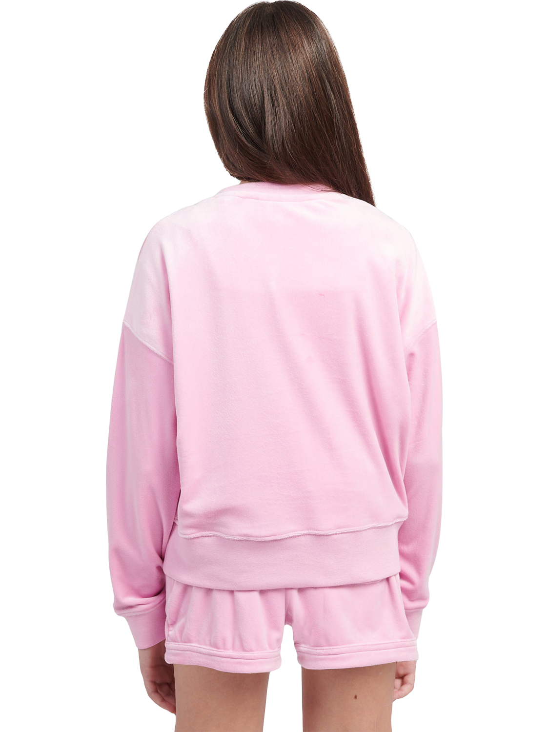 Product image 2 of 6, which shows Juicy Couture Kids' Logo Crew Neck Sweatshirt, Pinky Lilac Chiffon, 7-8 years