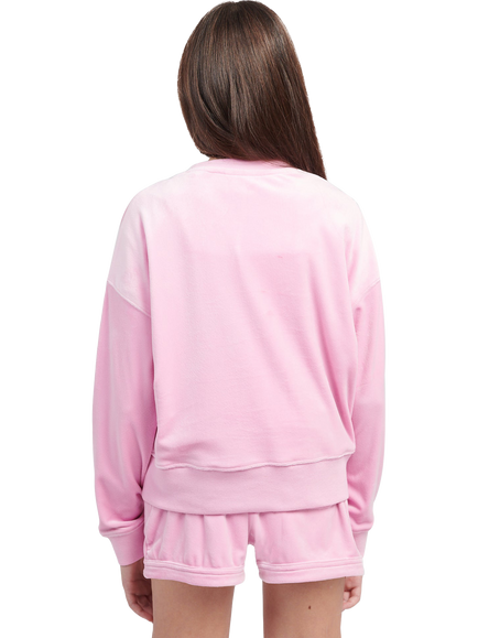 Juicy Couture Kids' Logo Crew Neck Sweatshirt - view 2, Pinky Lilac Chiffon