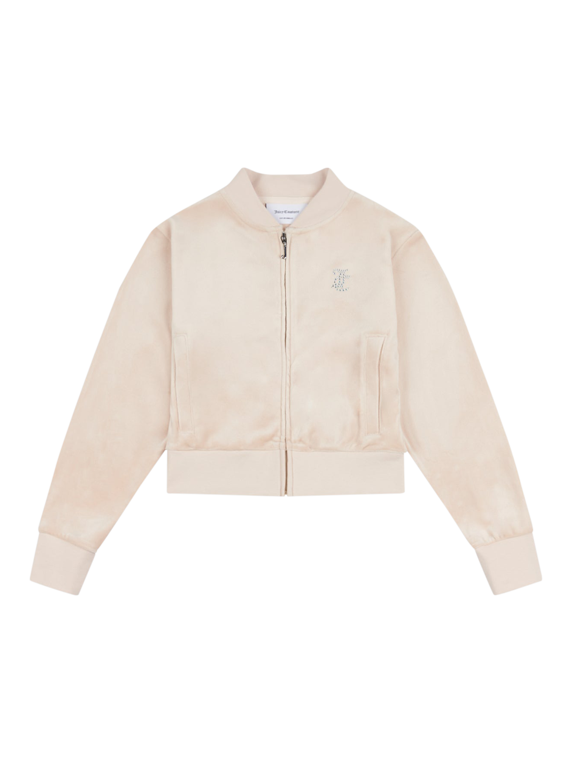 Product image 5 of 8, which shows Juicy Couture Kids' Velour Cropped Zip Through Sweatshirt, Gray Morn, 7-8 years