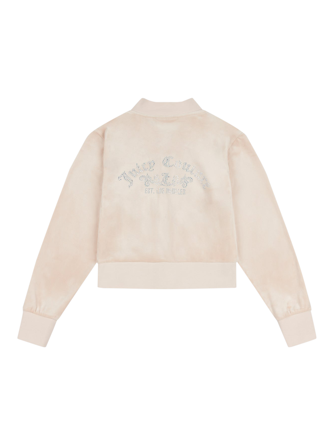 Product image 6 of 8, which shows Juicy Couture Kids' Velour Cropped Zip Through Sweatshirt, Gray Morn, 7-8 years