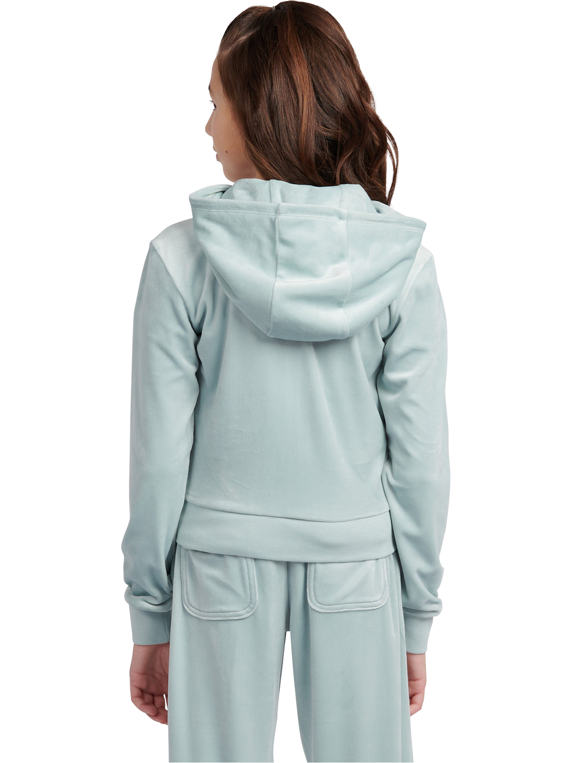 Product image 3 of 11, which shows Juicy Couture Kids' Mini Diamante Zip Hoodie, Gray Mist, 7-8 years
