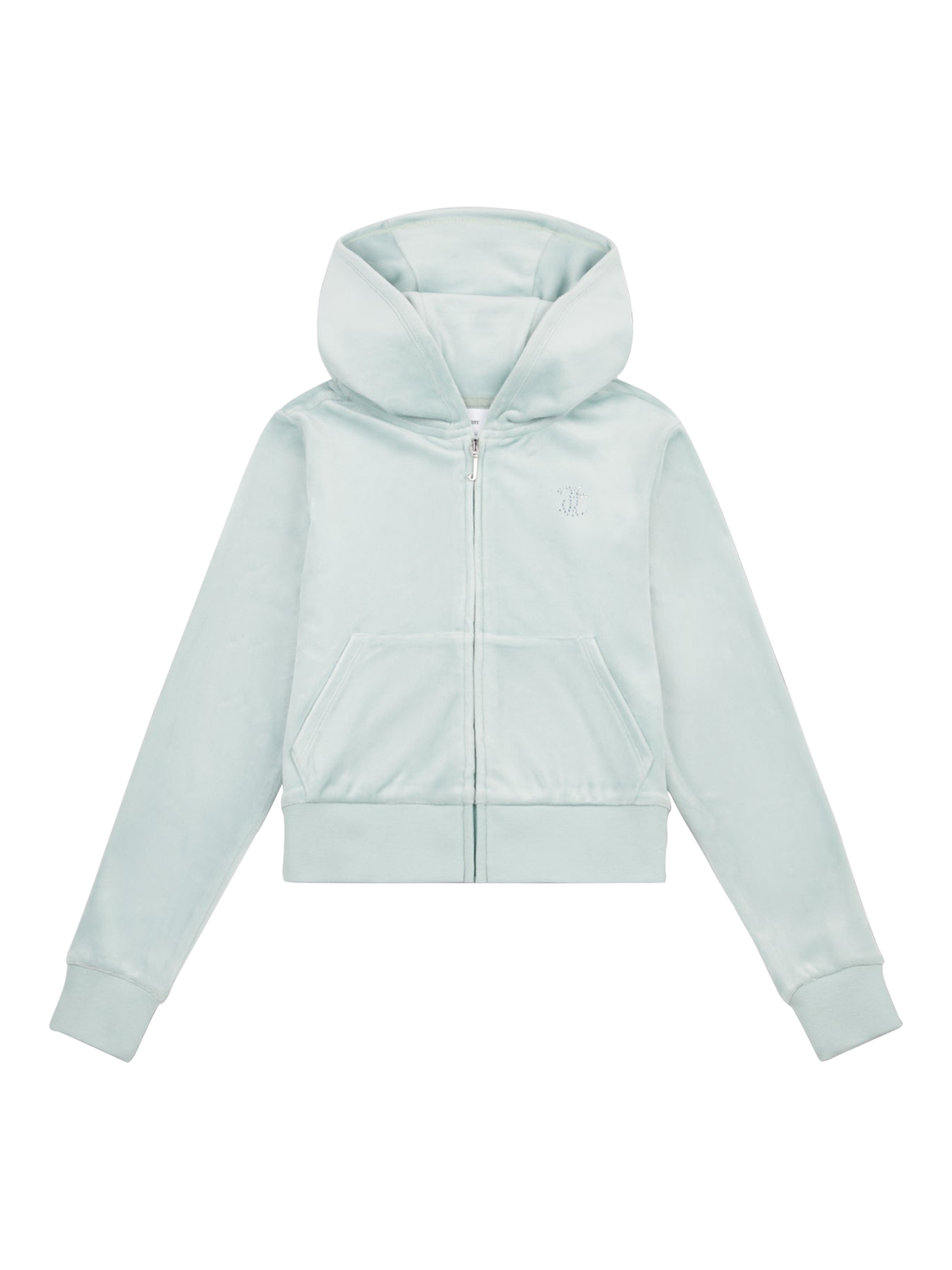 Product image 5 of 11, which shows Juicy Couture Kids' Mini Diamante Zip Hoodie, Gray Mist, 7-8 years