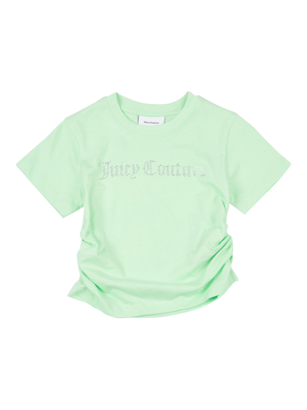 Juicy Couture Kids' Diamante Ringer T-Shirt, Green Ash